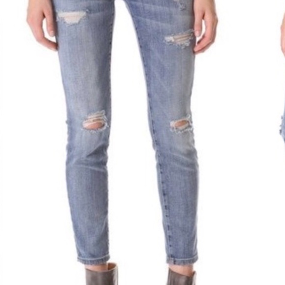 Current/Elliott Denim - Current/Elliott Jeans The Stiletto Shipwreck Destroy Skinny Jeans 28